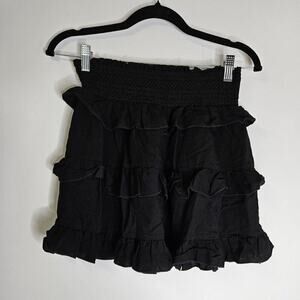 LUSH Black Skirt Women’s Xsmall Tiered Ruffled